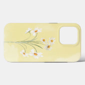 White Daisy Yellow Floral Waterverf Case-Mate iPhone Case (Achterkant (horizontaal))