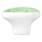 White Daisy's in Green Meadow Monogram Keramische Knop (Zijkant)