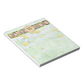 White Daisy's in Green Meadow Monogram Notitieblok (Schuin)