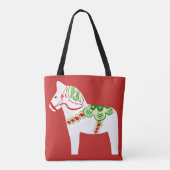 White Dala Horse Canvas tas (Achterkant)