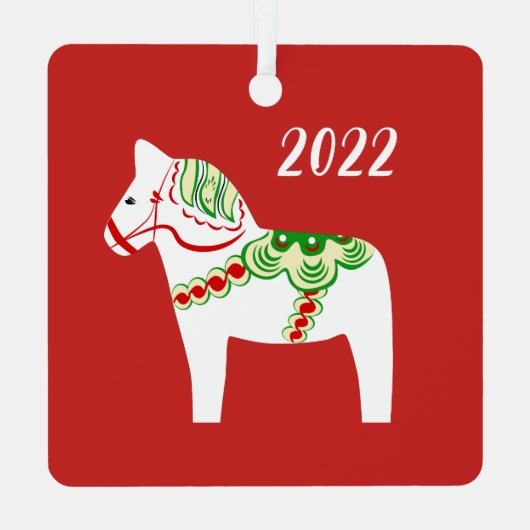 White Dala Horse Ornament (Achterkant)