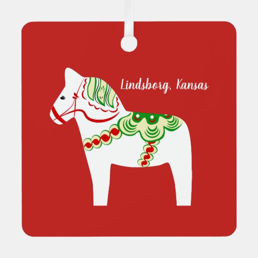 White Dala Horse Ornament (Voorkant)