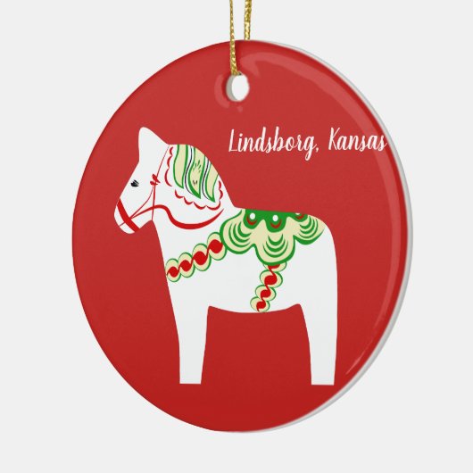 White Dala Horse Ornament (Links)