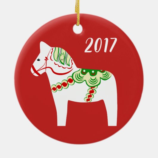 White Dala Horse Ornament (Achterkant)