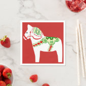 White Dala Horse Paper Napkins Servet (Insitu)