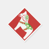 White Dala Horse Paper Napkins Servet (Hoek)
