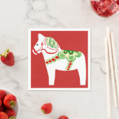 White Dala Horse Paper Napkins Servetten (Insitu)