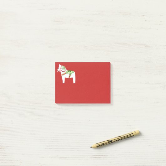 White Dala Horse Post Post-it® Notes (Op bureau)