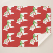 White Dala Horse Sherpa Blanket Deken (Voorkant (horizontaal))