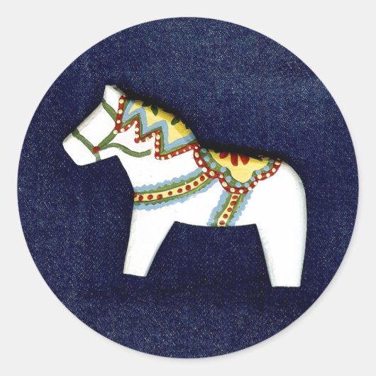 White Dala Horse Sticker (Voorkant)