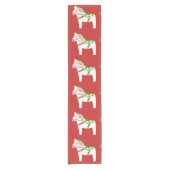 White Dala Horse Table Runner Korte Tafelloper (Voorkant)