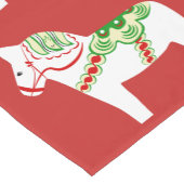 White Dala Horse Table Runner Korte Tafelloper (Hoek)