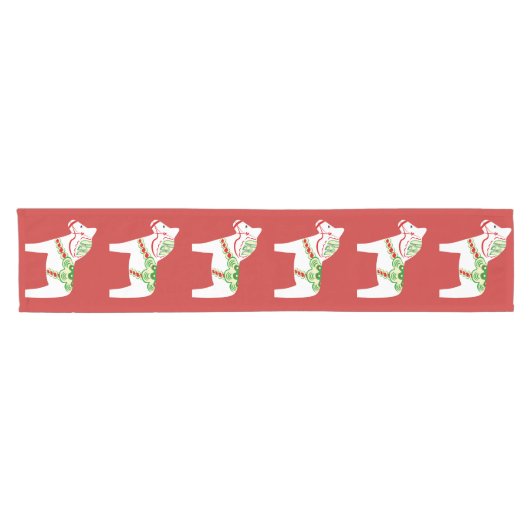 White Dala Horse Table Runner Korte Tafelloper (Horizontaal)