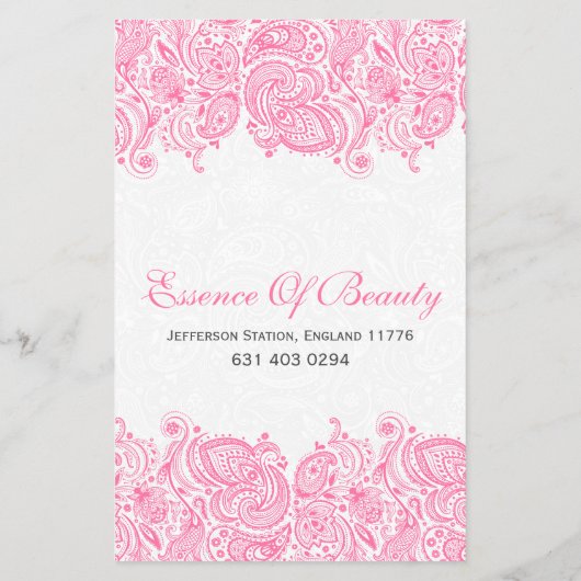 White Damascus & PinkPaisley Lace Flyer (Achterkant)