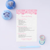 White Damascus & PinkPaisley Lace Flyer (Enkel)