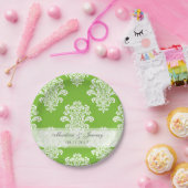 White Damask Any Color Background Papieren Bordje (Feest)