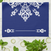 White Damask blaast Vlaanderen Tegel op elke kleur Theedoek (Gevouwen)