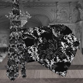 White Damask Black Floral Wedding Stropdas