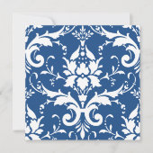 White Damask & Blue Background Vrijgezellenfeest I Kaart (Voorkant)