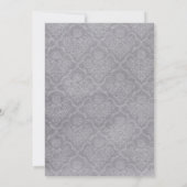 White Damask Chalkboard Wedding Invitations Kaart (Achterkant)