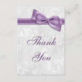 White Damask en Faux Bow Hartelijk dank Bedankkaart