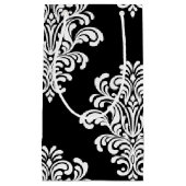 White Damask Floral Pattern Klein Cadeauzakje (Voorkant)