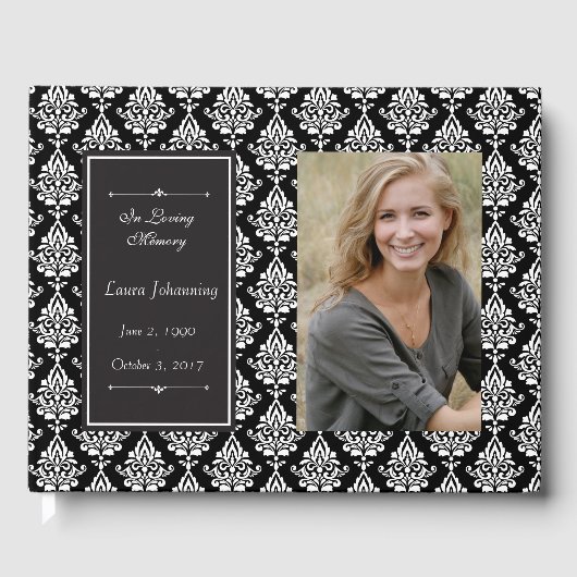 White Damask Fotobegrafenis gastenboek (Voorkant)