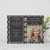 White Damask Funeral Programme (Staand voorkant)