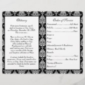 White Damask Funeral Programme (Achterkant)
