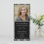 White Damask Funeral Programme/Obituary Programmakaart (Staand voorkant)