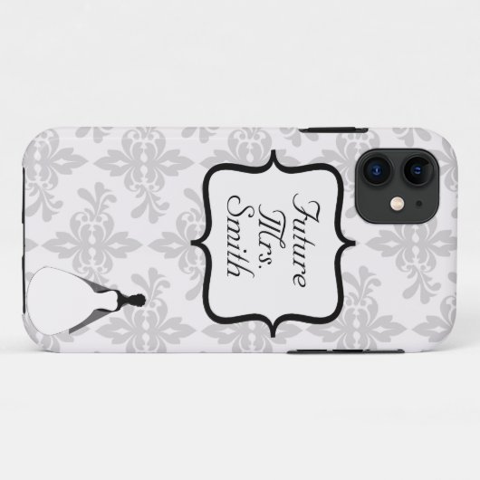White Damask Future Mrs iPhone 5 Hoesje (Achterkant (horizontaal))
