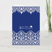 White Damask Lace Effect Jewish Rosh Hashanah Kaar Kaart (Achterkant)