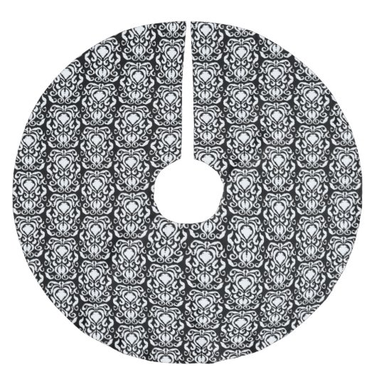 White Damask Old World Black Kerstboom Rok (Voorkant)