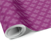 White Damask on Paars rapping Paper Cadeaupapier (Rol Hoek)
