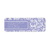 White Damask op Lila retouradres Etiket (Voorkant)