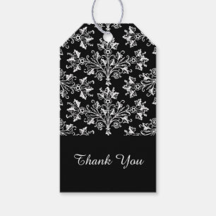 White  Damask Pattern Aangepast Hartelijk dank Lab Cadeaulabel
