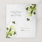 White Damask Pattern en Green Swirls Plaatskaartje (Buitenkant ongevouwen)