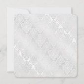 White Damask Shimmer Wedding Kaart (Achterkant)