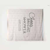 White Damask Vrijgezellenfeest Photo Booth Backdro Wandkleed (Voorkant (horizontaal))