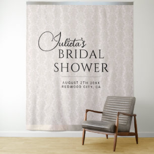 White Damask Vrijgezellenfeest Photo Booth Backdro Wandkleed