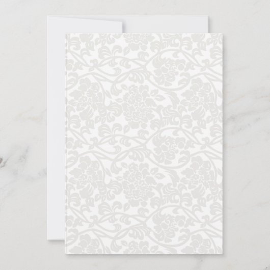 White Damask Wedding Uitnodiging (Achterkant)