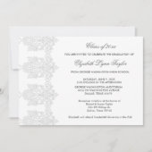 White Damask White Graduation Aankondigingen (Voorkant)
