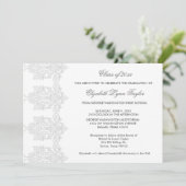 White Damask White Graduation Aankondigingen (Staand voorkant)