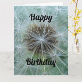 White Dandelion Birthday Kaart (Gele Bloem)