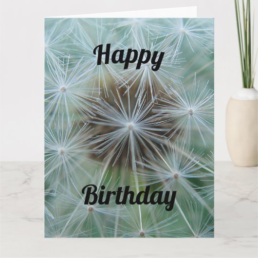 White Dandelion Birthday Kaart (Voorkant)