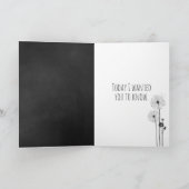 White Dandelion Bouquet bedankt Kaart (Binnen)