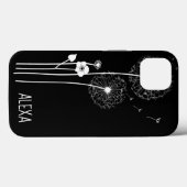 White Dandelion Bouquet op Black Case-Mate iPhone Case (Achterkant (horizontaal))