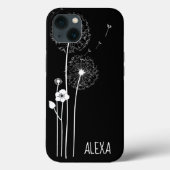 White Dandelion Bouquet op Black Case-Mate iPhone Case (Achterkant)
