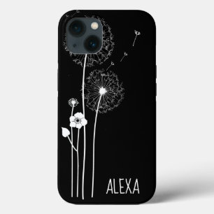 White Dandelion Bouquet op Black Case-Mate iPhone Case