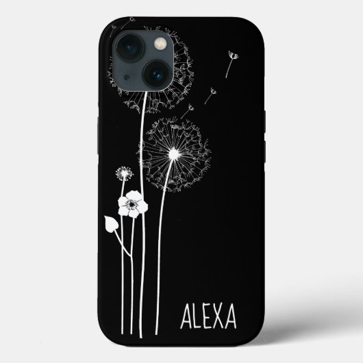 White Dandelion Bouquet op Black Case-Mate iPhone Case (Achterkant)